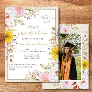Spring Floral Graduation Announcement Invitation
