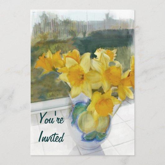 Spring Yellow Daffodils in a Window Invitation