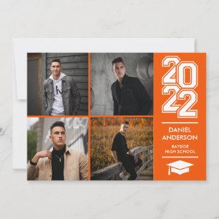 Square 22 | Orange Modern Photo Grad Announcement