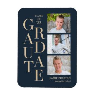 Stacked Charm Graduation Announcement Magnet