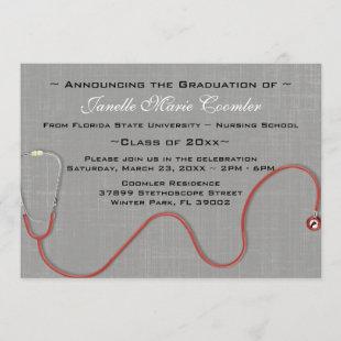 Stethoscope Medical School Graduation Invitation