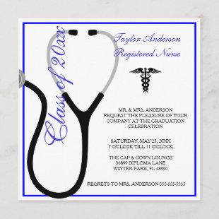 Stethoscope Nursing School Graduation Announcement