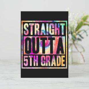 Straight Outta Fifth 5th Grade School Tie Dye Invitation