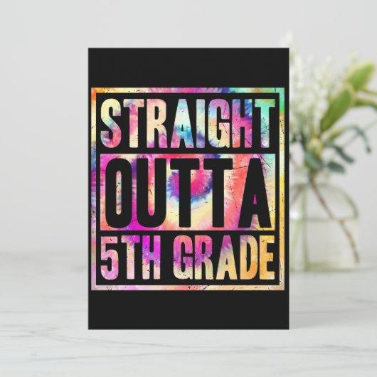 Straight Outta Fifth 5th Grade School Tie Dye Invitation