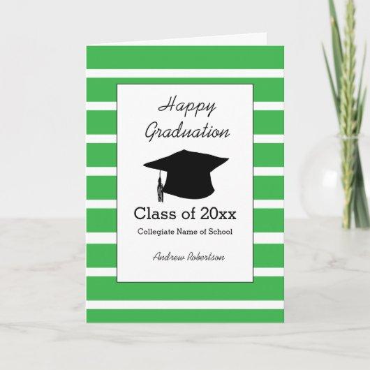 Striped Green Class of 2024 Graduation Card