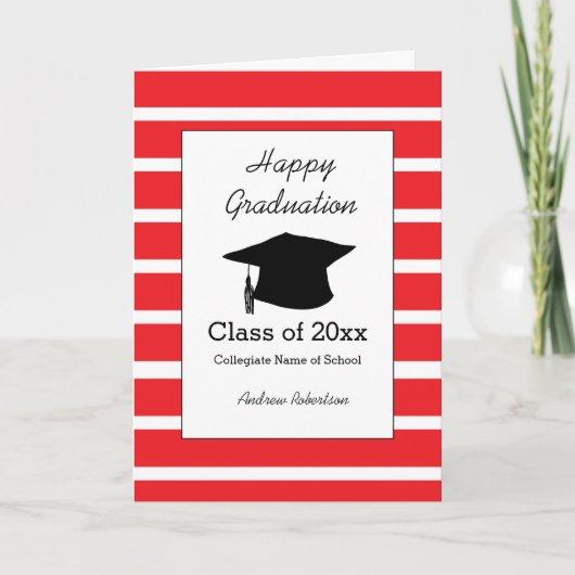 Striped Red Class of 2024 Graduation Card