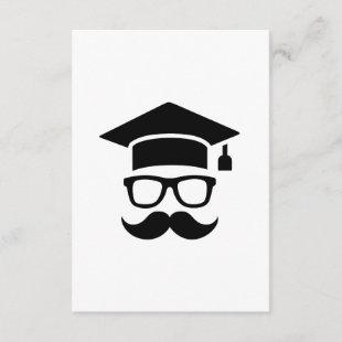Student mustache graduation announcement