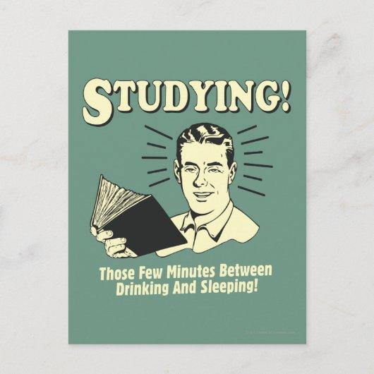 Studying: Drinking and Sleeping Postcard