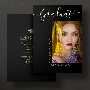 Stunning Elegant Modern Photo Gold Foil Grad Card