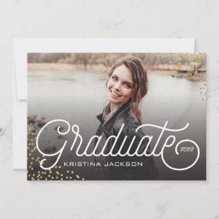 Stylish Graduate Glitter Confetti Invitation