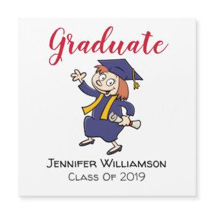 Stylish Graduation Cartoon Magnetic Card