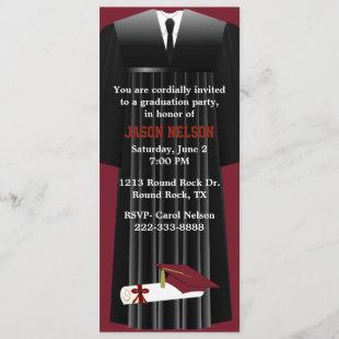 Stylish Maroon Graduation Party Invitation