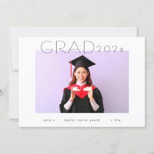 stylish minimal simple grad school photo announcement