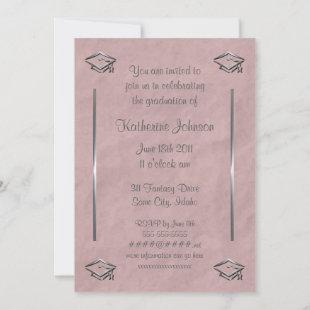 Stylish Pink Customizable Graduation Invitations