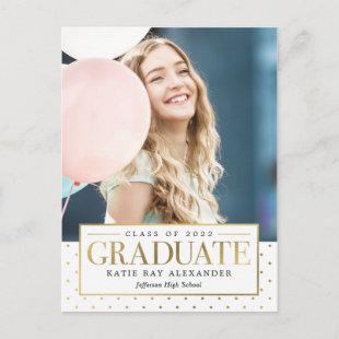Stylish Tag Graduation Announcement Postcard