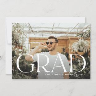 Stylish Type Graduation Full Photo Double-Sided Announcement