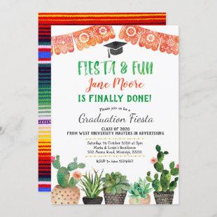 Succulent Graduation Fiesta Party Invitation