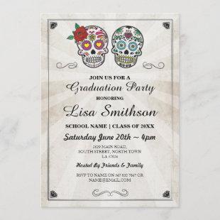 Sugar Skulls Halloween Graduation Party Invite