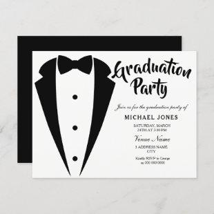 Suit & Tie Boys Mens Graduation Party Invite