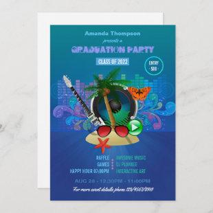 Summer Club Beach Graduation Party Photo Invitation