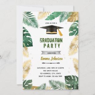 Summer graduation theme invitation