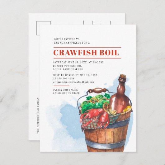 Summer Seafood Family Crawfish Boil Celebration Invitation Postcard