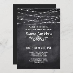 Summer String Lights Going Away Party Invitation