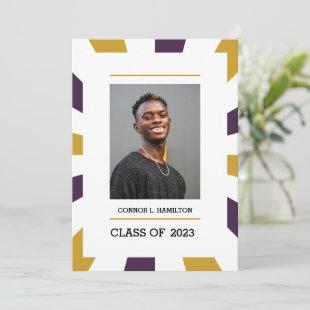 Sunburst | Grape White gold Photo Graduation  Invitation