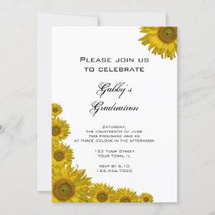Sunflower Edge Graduation Party Invitation