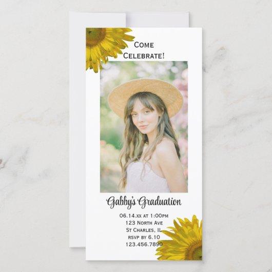Sunflower Graduation Party Invitation Photo Card