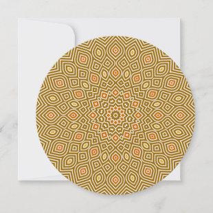 Sunflower Mosaic Round Invitation in Gold