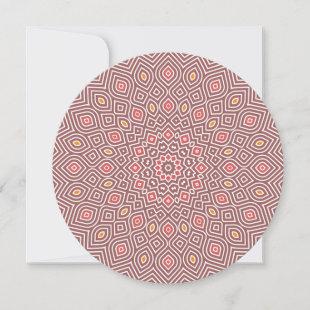 Sunflower Mosaic Round Invitation in Rose Red
