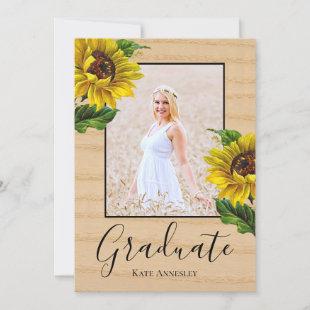 Sunflowers Country Chic Graduation Party Invitation