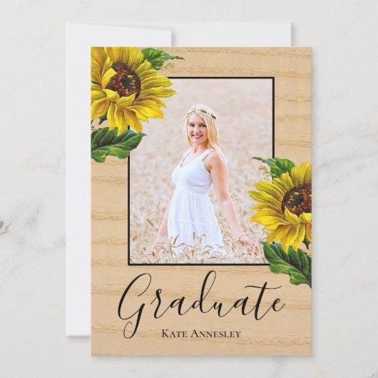 Sunflowers Country Chic Graduation Party Invitation