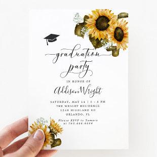 Sunflowers Graduation Party  Invitation