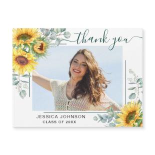 Sunflowers Thank You PHOTO Graduate Magnetic Card