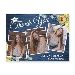 Sunflowers Thank You PHOTO Graduate Magnetic Card