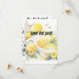 Sunny Fusion: Yellow & Lime Vibrant Designs Save The Date