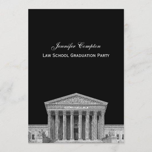 Supreme Court Etchd DIY BG Color V Law School Grad Invitation