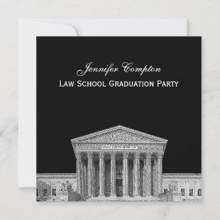 Supreme Court Etched DIY BG Color Law School Grad Invitation