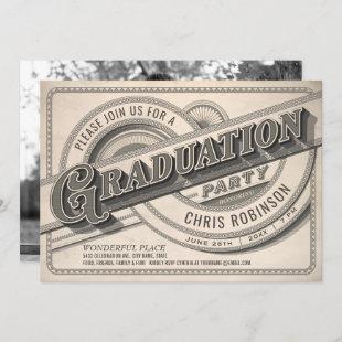 Supreme Vintage Graduation Party Invitations Photo