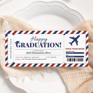 Surprise Graduation Boarding Pass Gift Ticket Invitation