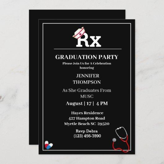 Surprise Nurse Rx Graduation Party Invitation