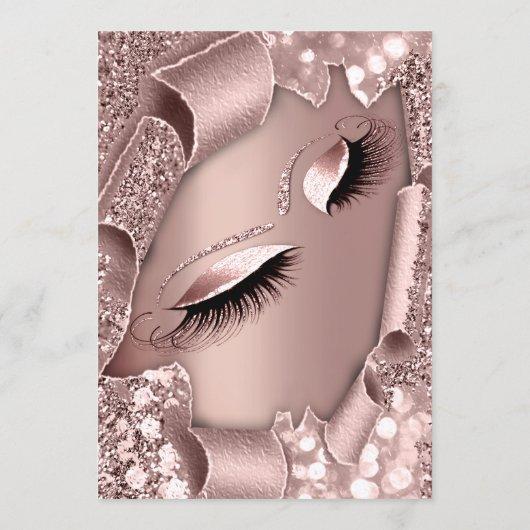 Sweet 16th Bridal Shower ROSE PINK Eyelashes Invitation