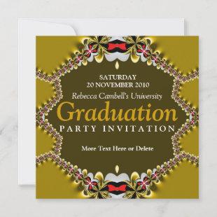 Sweet Gold Satin Lace Graduation Party Invitation