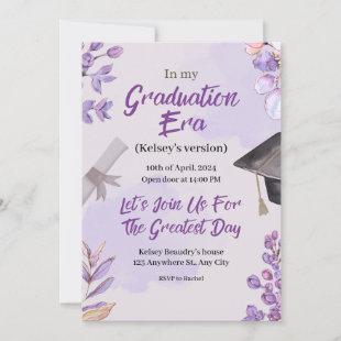 Swiftie themed In Her Era Graduation Invitation
