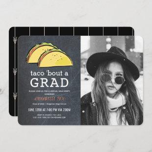Taco Bout GRAD Photo Chkbd Bk Virtual Graduation Invitation