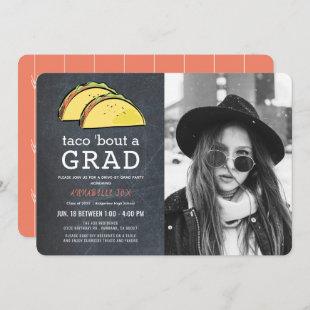Taco Bout GRAD Photo Chkbd Pk Drive-by Graduation Invitation