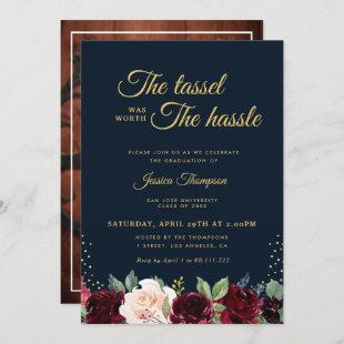 Tassel was worth the hassle graduation party invitation