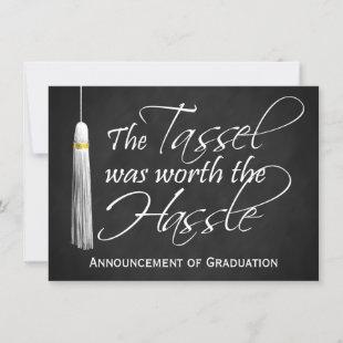Tassel Worth the Hassle College Graduation, Medium Invitation